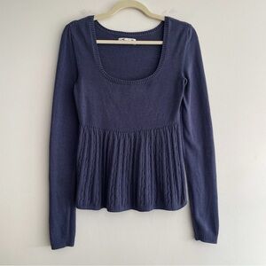 Hollister Y2K Babydoll Long Sleeve Sweater Top Blue Bella Swan Elena Gilbert M
